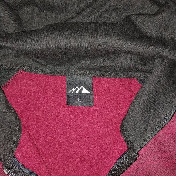 Laiwang Men's Black & Red Camo Full Zip Hooded Fleece Jacket – Size L (Pre-Owned - Picture 3 of 5